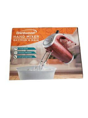 Brentwood Red 5-Speed Hand Mixer (New in Box)